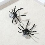 Gothic Black/Gray Spider Stud Earrings Faux Pearl‎ Accents Vintage Boho Style Black Photo 3