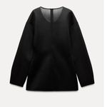 ZARA  black mesh organza thick long top / mini dress Photo 4