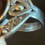 Black obsidian S925 antique silver statement ring Photo 6