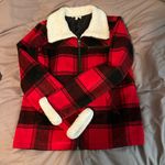 Plaid Sherpa Jacket Red Size M Photo 0