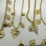 Lot Mixed Heart Charm Necklaces Bracelets Gold Silver Tone Costume Jewelry Photo 2