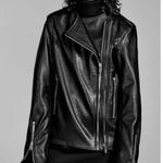 ZARA Black Genuine Leather Biker Jacket with Asymmetrical Zipper Size XS / S Photo 0