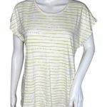 Chico's ‎ Shirt Womens Medium White Green Striped Tee Classic Essential Casual Photo 0