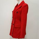 Avec Les Filles Hourglass Blazer Small Red Double Breasted Wool Holiday Chic Photo 7