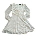 Lulus  Wine & Dine white Swiss dot long sleeve mini skater dress size S Photo 11