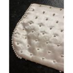 Vintage Beautiful White Satin Purse with Elegant Pearl Design made in Japan Photo 3