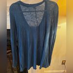 Free People  teal Blue Long Sleeve Blouse loose fitting Photo 1