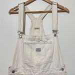 Levi's  Premium Womens White Denim Overall UTILITY SHORTALLS Size Medium Photo 3