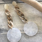 Long Acrylic disk and chain link earrings Photo 0