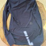 GapFit navy fitted hooded workout shirt thumb holes back zipper pocket women's S Photo 3