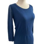 Loft Women Size XS Knit Sweater Dress Blue Rhinestones Stretch 15-141 Photo 2