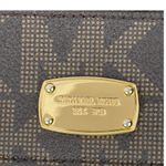 Michael Kors SIGNATURE MK LOGO CARD HOLDER WALLET CASE BROWN/GOLD Photo 11