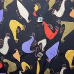 Vintage Loco Lindo Black Abstract Bird Print Sleeveless Button Up Shirt Large Photo 3