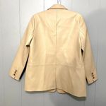 BCBGMAXAZRIA NEW  Latte Tan Faux Vegan Leather Oversized Fit Minimalist Blazer L Photo 5