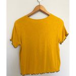 Heart & Hips Mustard Yellow Crop Top with Green Trim Size Large Photo 2