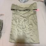 Pretty Little Thing Sage green off the shoulder satin formal dress Photo 1