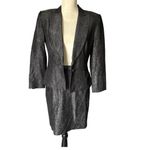 Cache Vtg Alberto Makali Suit Blazer and Skirt Set Foil Texture Gray size 6 Photo 1