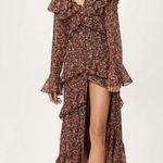 Nasty Gal Multicolor Floral Print Ruffle Tiered Long Sleeve Midi Maxi Dress 14 Photo 0