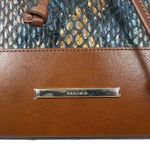 Brahmin  Marlowe Embossed Leather Bucket Bag Bottle Blue Fletcher Photo 7