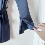 Nanushka Opium Satin Wrap Jacket Navy Blue Size M NWOT Photo 6