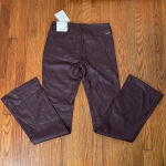 KanCan Yoko Faux Leather Mid Rise Bootcut Pants Burgundy Wine size 27 NWT‎ Purple Photo 3