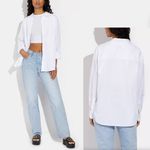 Coach NEW Wrinkled Button Down Shirt White Poplin Oversized Size Large Capsule Photo 1