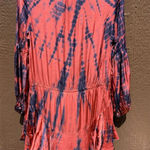 Olivaceous  Boho Tie-Dye Dress Women's Small Multicolor Long Sleeve Button Front Photo 2