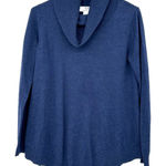 Magaschoni  Size Small Lightweight Sweater Blue Loose Cowl Turtleneck Cashmere Photo 0