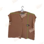 Entro V-Neck Short Sleeve Blouse with Placket Detail by Clothing Size Xl Photo 7