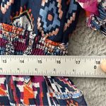 Old Navy  Chiffon Short Sleeve V Neck‎ Empire Waist Aztec Midi Dress Boho Women L Photo 9