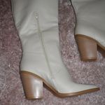 NEW Michele Eyelet Off White Heeled Pointed Toe Cowboy Boots Size 10 Photo 1
