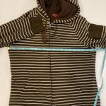 Merona Striped Thick Long Sleeve Fleece Lined Sweatshirt Dark Green Sz Lg Photo 7