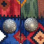 Vintage 90s Coldwater Creek Southwestern Tapestry Vest Concho Buttons Medium Red Photo 6