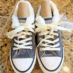 P.J. Salvage  Gray Grey Velour Faux Fur Trim Low Top Casual Sneakers Shoes Womens 8 Photo 0