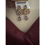 Short Burgundy Dress 👗 Off The Shoulder Corset Back With Pockets And Earrings Red Size 16 Photo 4