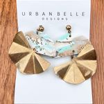 Urban Belle NWT Statement Fan Earrings 14k Gold Filled Photo 0