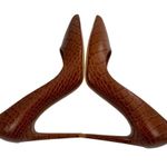 RALPH LAUREN Purple Label Celia Brown Embossed Leather Pumps ITALY 39.5 Size 8.5 Photo 6