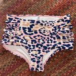 Lime Ricki  SWIMWEAR NAVY & PINK CHEETAH RUCHED DETAIL HIGH RISE SWIM BOTTOMS Photo 0