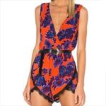 Lovers + Friends Can't Let Go Sleeveless Romper in Red Floral Print Size XS Photo 1