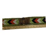 Women's Seed Bead Carved Wooden Clasp Stretch Belt Photo 3