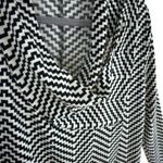 The Limited  Black White Zig Zag Long Sleeve Cowl Neck Light Wrap Sweater Size M Photo 2