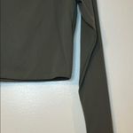 CRZ Yoga Olive Green Long Sleeve Fitted Crop Blouse Photo 3
