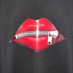 Zipped Lips Vinyl Short Sleeve Tee Black Size M Photo 2