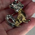 Vintage two tone Scotty dog Terrier brooch. Gold Photo 2