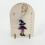 Witch Outfit Earrings, Novelty Earrings, Halloween Earrings, Kitchy Earrings Purple Photo 2