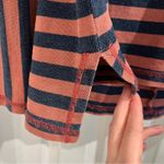 Love Riche  Women’s Navy Blue/Dusty Rose Striped Long Sleeve Shirt Sz S Photo 4