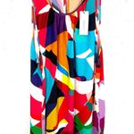 Karen Millen  Womens Abstract Woven Shell Top Sleeveless Round Neck Multi 10 Photo 0