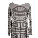 Fortune Gray Bateau Neck Long Sleeve Geometric Oriental Print Shift Dress Size L Size L Photo 5