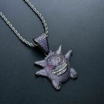 Pokemon Gengar Purple Necklace - Great Gift - Rhinestone Photo 1