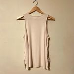 Love Tree Strappy Lace Up Side Tank In Cream Photo 1
